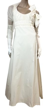 Max Mara WEDDING GOWN Description: Silk and polyester wedding gown with round...
