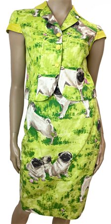 Moschino PUG SUIT Description: Printed linen and cotton suit composed of...