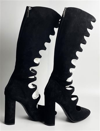 Saint Laurent by Anthony Vaccarello SUEDE BOOTS Description: Cutout boots in...