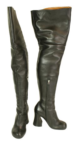 Marni CUISSARDS BOOTS Description: Black leather cuissards with 10 cm heels....