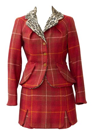Vivienne Westwood BETTINATARTAN SUIT Description: Red tartan tweed suit...