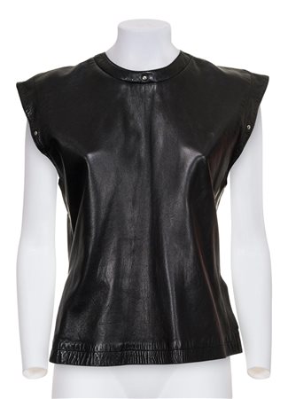 Claude Montana SLEEVELESS LEATHER TOP WITH STUDS Description: Sleeveless...