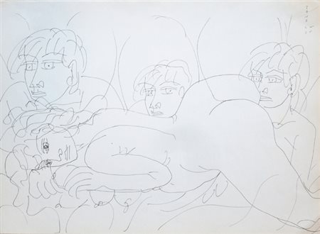 Zancanaro Tono " Figure " china su carta cm 27 x 20 anno 1964 Firmata e...