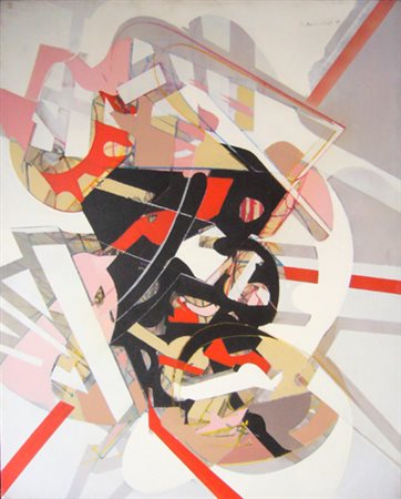 Franceschini Edoardo " composizione (ef37/34) " olio su tela cm 80 x 100 anno...