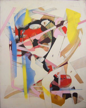 Franceschini Edoardo " Composizione ( ef37/35) " olio su tela cm 80 x 100...