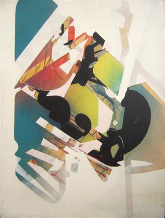 Franceschini Edoardo " Composizione ( F37) " olio su tela cm 60 x 80 anno...