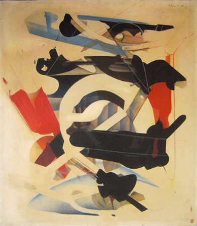 Franceschini Edoardo " composizione 13/69 " olio su tela cm 70 x 80 anno 1969...
