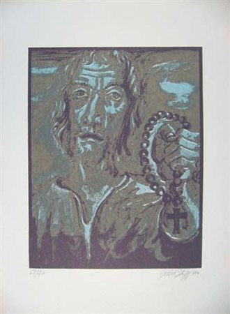 Filippini Felice " Gesù " Serigrafia cm 62 x 45 firmata in basso a...