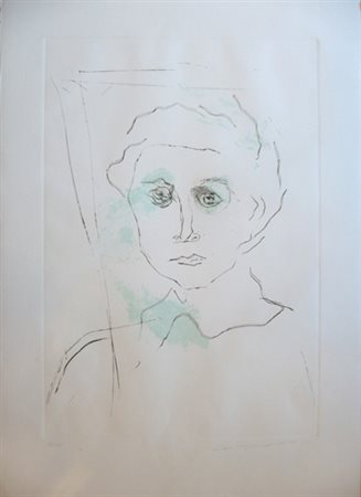 Treccani Ernesto "Figura maschile " Incisione acquaforte cm 50 x70 Firmata in...