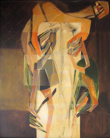 Rossello Mario " condizione " olio su tela cm 80 x 100 anno 1963 Firmato e...