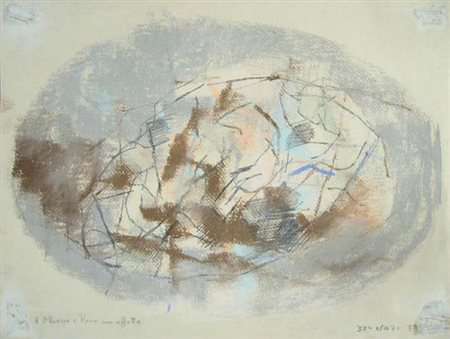 Brunori Enzo " senza titolo " tecnica mista/olio su carta cm 28 x 21 anno...