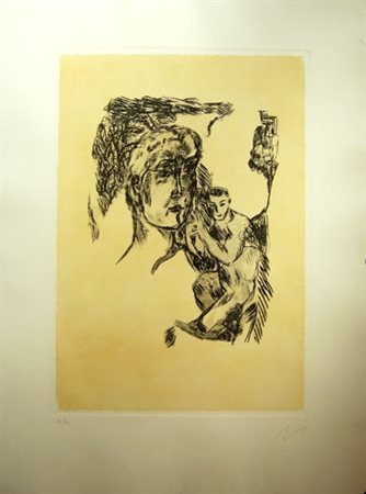 Chia Sandro " Volto e figura " Incisione acquaforte dimensioni: cm 67 x 90...