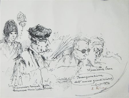 Felisari Enrico " inaugurazione dell'anno Giudiziario " pennarello su carta...