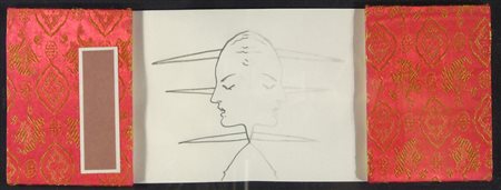 Galliani Omar " Questa sera al Nuages " Beijng - matita + seta cm 32 x 11,5...