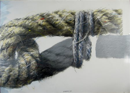 Goberti Gianfranco " corda legata " Grafite e acrilico su carta cm 70 x 100...