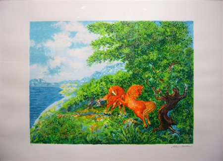 Sassu Aligi " Son Vida " Serigrafia cm 87 x 66 ANNO: 1988 firmata in basso a...