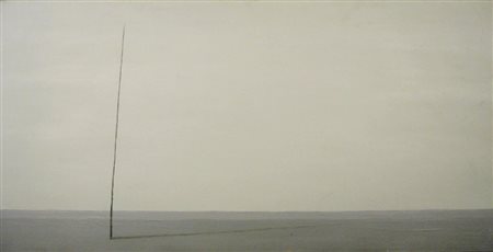 Rigamonti Luigi " silenzio " olio su tela cm 100 x 50 firmato sul retro-...