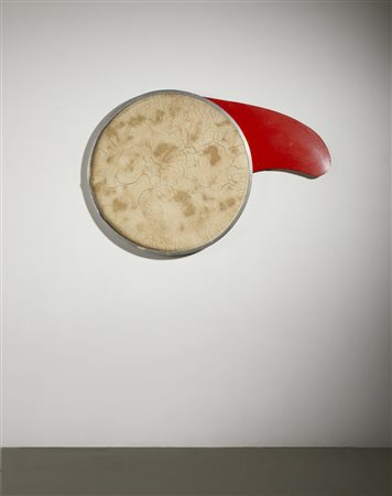 TURCATO GIULIO (1912 - 1995) - Superficie Lunare - Luna con la lingua rossa.