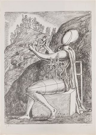 Giorgio de Chirico (Volos 1888-Roma 1978)  - Presentazione del figlio agli dei, 1969