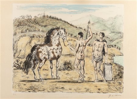 Giorgio de Chirico (Volos 1888-Roma 1978)  - I Dioscuri, 1969