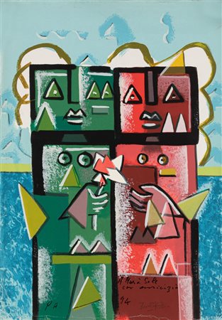 Ibrahim Kodra (Albania 1918-Milano 2006)  - Senza titolo, 1994