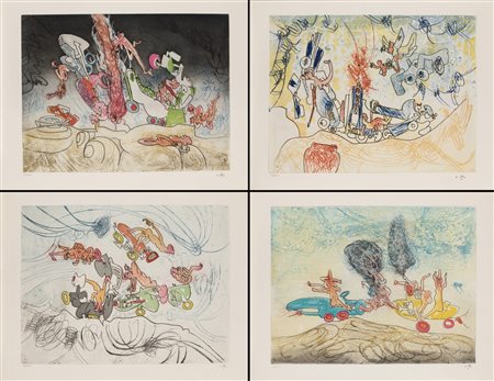 Roberto Sebastian Matta (Santiago Del Cile  1911-Civitavecchia 2002)  - Lotto composto da 04 elementi