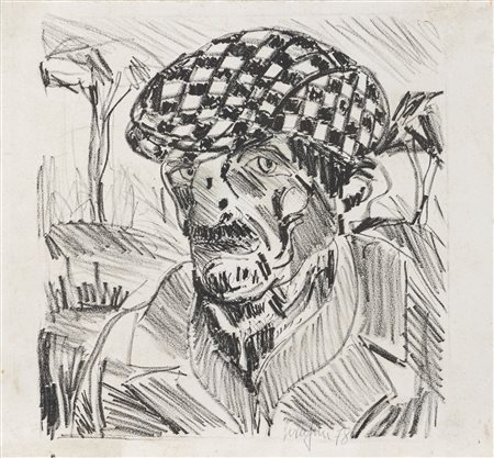 Beppe Serafini (Montelupo Fiorentino (FI) 1915-Montelupo Fiorentino (FI) 1987)  - Senza titolo (Ligabue), 1978