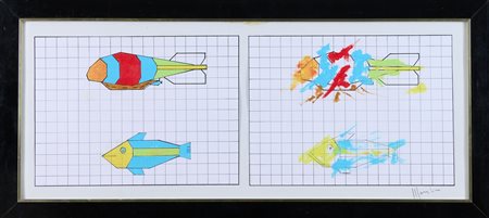 Aldo Mondino, Doppia composizione, 1967