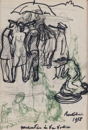 LUIGI BARTOLINI (Cupramontana 1892 – Roma 1963) "Senza titolo", 1958. Tecnica...