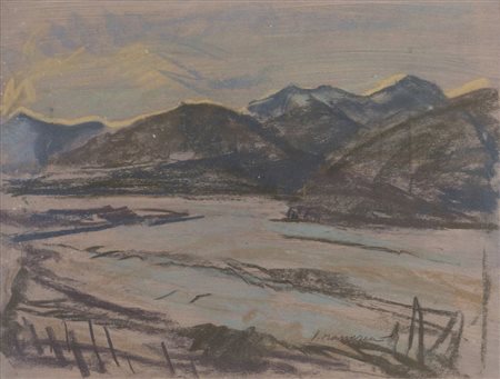 PAOLO MANARESI (Bologna 1902 - 1984) "Paesaggio", 1960. Tecnica mista su...