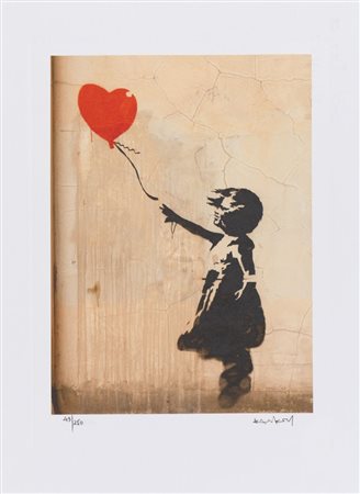 BANKSY (Bristol 1974), after. "Balloon girl". Litografia a colori su carta....