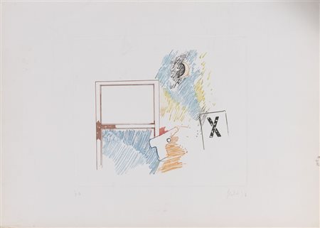 TANO FESTA (Roma 1938 - Roma 1988) "Senza titolo". Litografia a colori su...