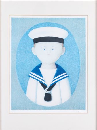 ANTONIO BUENO (Berlino 1918 - Fiesole 1984) "Senza titolo". Litografia a...