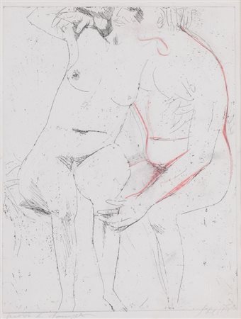 BRUNO SAETTI (Bologna 1902 – 1984) "Senza titolo". Litografia a colori su...