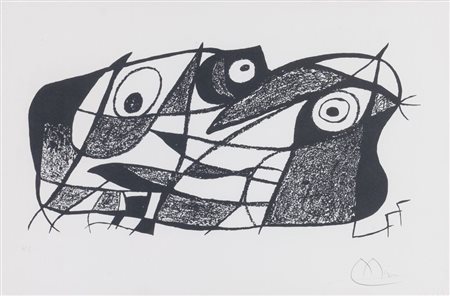 JOAN MIRO' (Barcellona 1893 - Palma di Maiorca 1983) "Senza titolo"....