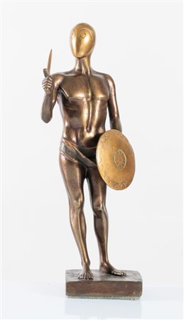 GIORGIO DE CHIRICO (Volo 1888 - Roma 1978) "Il gladiatore", 1988. Scultura in...