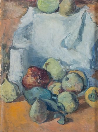 MARIO BONAZZI (Bologna 1911 - 1994) "Natura morta". Olio su tela. Cm 40x30....