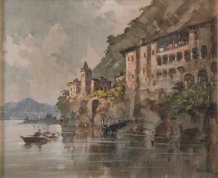 GIOVANNI RIVA (Torino 1890 - 1973) "Senza titolo". Olio su tavola. Cm 25x30....