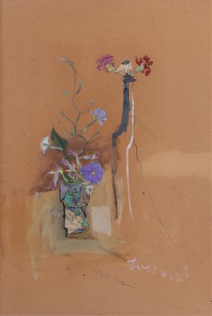 TONINO GOTTARELLI (Imola 1920 – 2007) "Natura morta". Tecnica mista e collage...