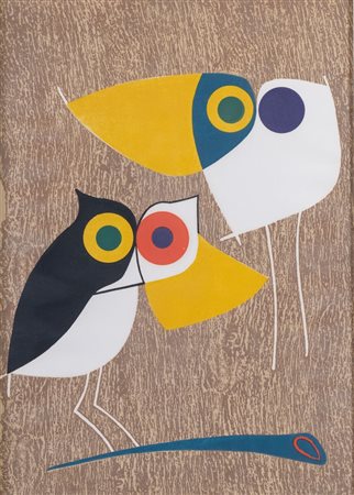 ROBERTO CRIPPA (Monza 1921 – Bresso 1972) "Senza titolo". Litografia a colori...