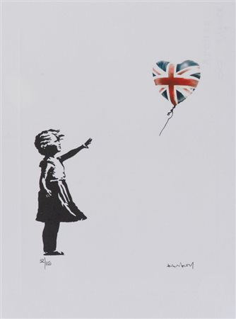 BANKSY (Bristol 1974), after. "Balloon girl". Litografia a colori su carta....