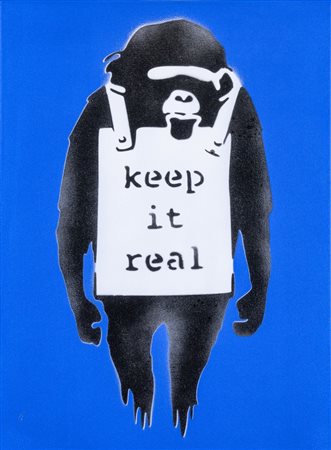 BANKSY (Bristol 1974) "Dismaland", 2015. Spray su tela. Cm 40x30. Opera...