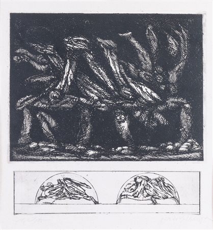 LUCIANO DE VITA (Ancona 1929 - Bologna 1992) "Senza titolo". Litografia a...