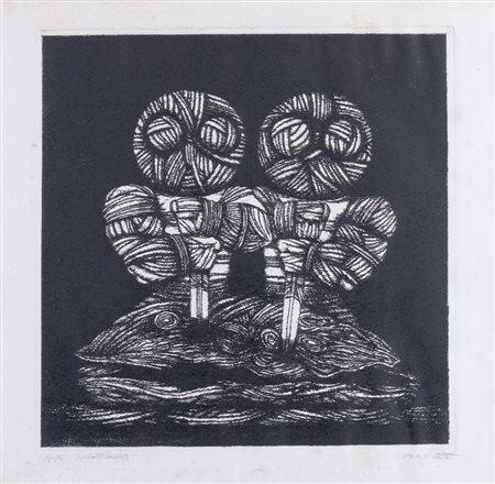 LUCIANO DE VITA (Ancona 1929 - Bologna 1992) "Senza titolo". Litografia a...