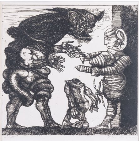 LUCIANO DE VITA (Ancona 1929 - Bologna 1992) "Senza titolo". Litografia a...