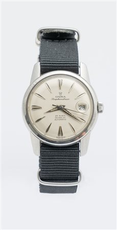 Onsa Scaphandrier, anni 60 Cassa rotonda Compressor in acciaio. Quadrante...