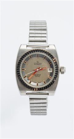 Royce Sparewa Diver, anni 70 Cassa tonneau in acciaio. Quadrante argenté e...