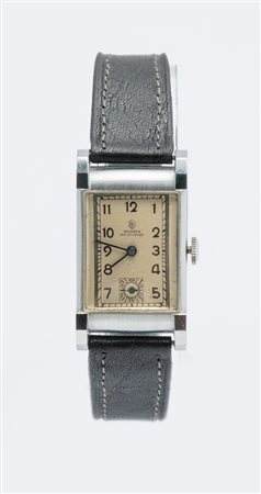 Sigma Tank, anni 40 Cassa rettangolare in acciaio e metallo cromato, anse...