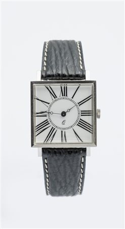 Solotempo Anonimo, anni 80 Cassa quadrata in acciaio. Quadrante bianco,...