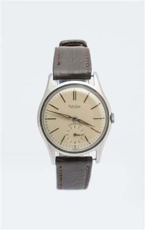 Tieche Konig Calatrava, anni 50 Cassa rotonda in acciaio, anse sfaccettate....